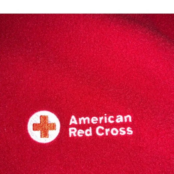 American Red Cross Port Authority Red Fleece Jacket Women's XL Full Zip Pockets - Picture 2 of 4